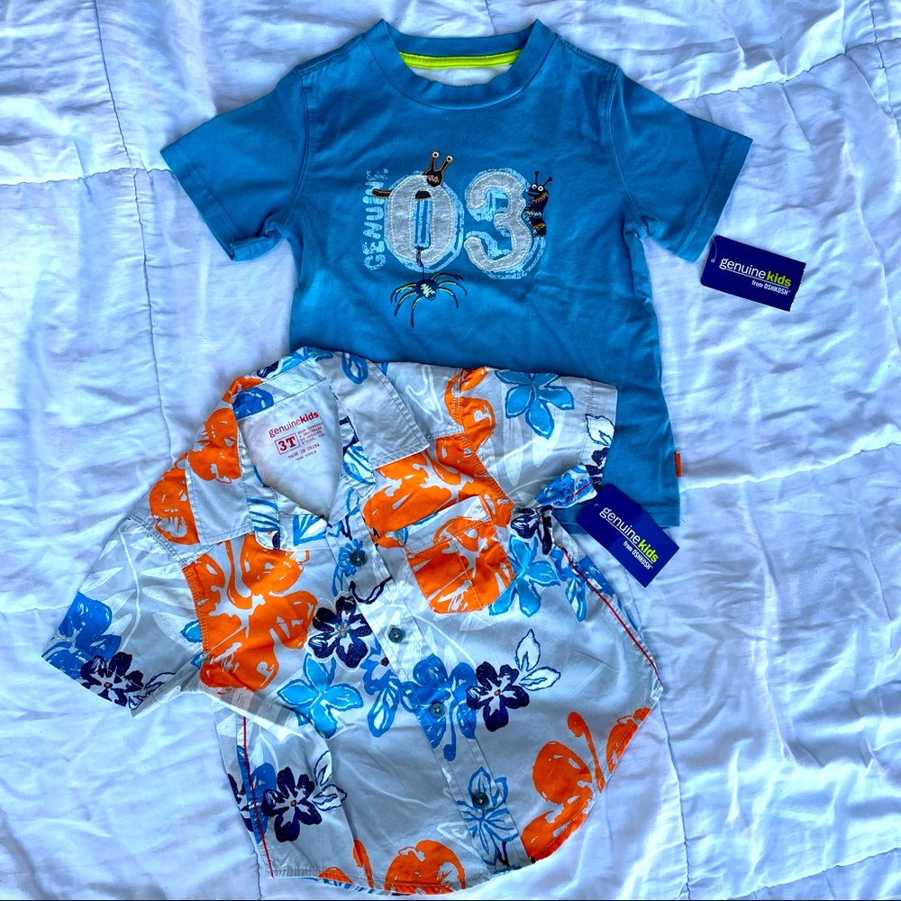 Boys 3T Aloha Shirt and T-Shirt from Genuine Kids by OshKosh